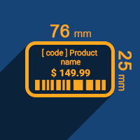 CBMS ODOO ERP Custom Product Labels 76x25 mm